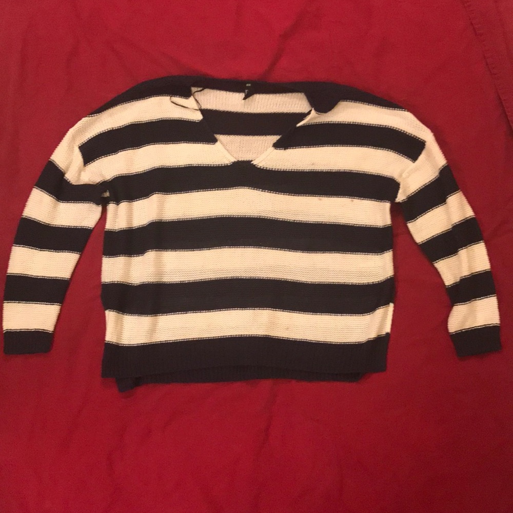 H&M - Sweater. Black and whit strip.